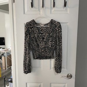 ASOS Blouse Miss Selfridge Label Black & Tan